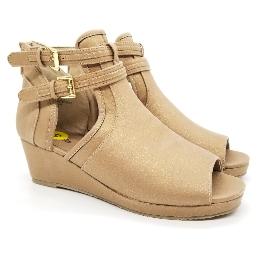Michael Kors Cate Blaze Peep Toe Wedge Bootie Sz 5